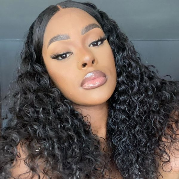 Leisure Style Water Wave 4x4 Closure Lace Glueless Mid Part Long Wig 100% Human Hair Leisure Style Water Wave 4x4 Closure Lace Glueless Mid Part Long Wig 100% Human Hair