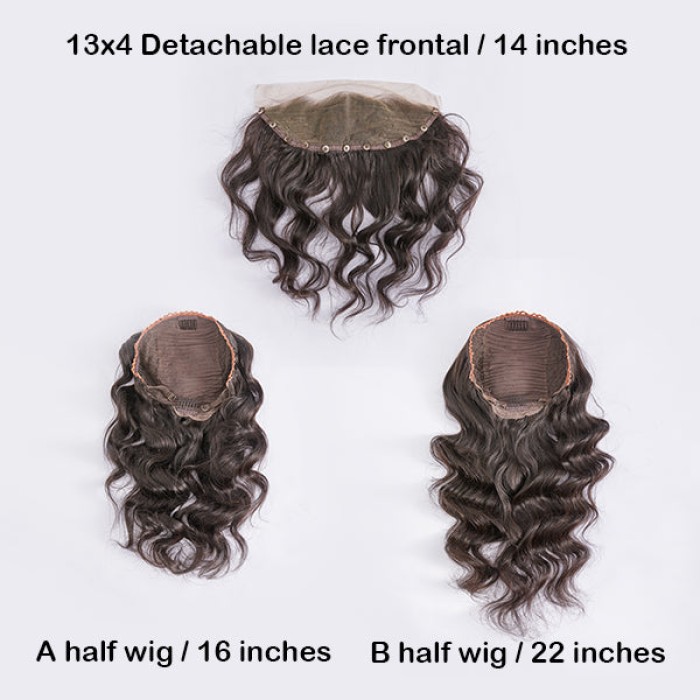 Detachable 13x4 Lace Frontal Wig Length Switched Arbitrarily Free Combination Detachable 13x4 Lace Frontal Wig Length Switched Arbitrarily Free Combination