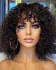 Beginner Friendly Water Wave Minimalist Lace Glueless Short Wig With Bangs 100% Human Hair Beginner Friendly Water Wave Minimalist Lace Glueless Short Wig With Bangs 100% Human Hair