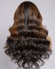 Brown Mix Black Natural Black C Part Glueless Loose Wave 5x5 Closure Wig With Bangs 100% Human Hair Brown Mix Black Natural Black C Part Glueless Loose Wave 5x5 Closure Wig With Bangs 100% Human Hair