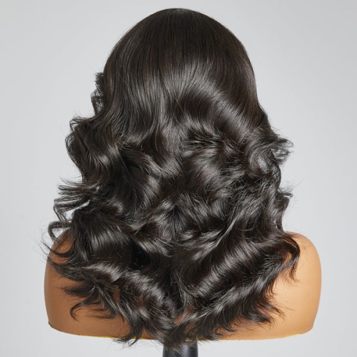 Limited Design Layered Body Wave With Bangs 5x5 Closure Lace Glueless C Part Long Wig 100% Human Hair Limited Design Layered Body Wave With Bangs 5x5 Closure Lace Glueless C Part Long Wig 100% Human Hair