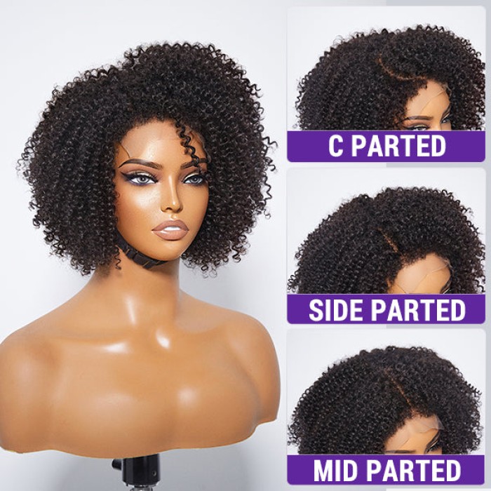 4C Edges Kinky Edges Jerry Curly 5x5 Closure Lace Glueless Side Part Short Wig 100% Human Hair 4C Edges Kinky Edges Jerry Curly 5x5 Closure Lace Glueless Side Part Short Wig 100% Human Hair