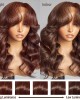 Layered Bangs Chestnut Brown Loose Wave 5x5 Closure Lace Glueless Mid Part Long Wig 100% Human Hair Layered Bangs Chestnut Brown Loose Wave 5x5 Closure Lace Glueless Mid Part Long Wig 100% Human Hair
