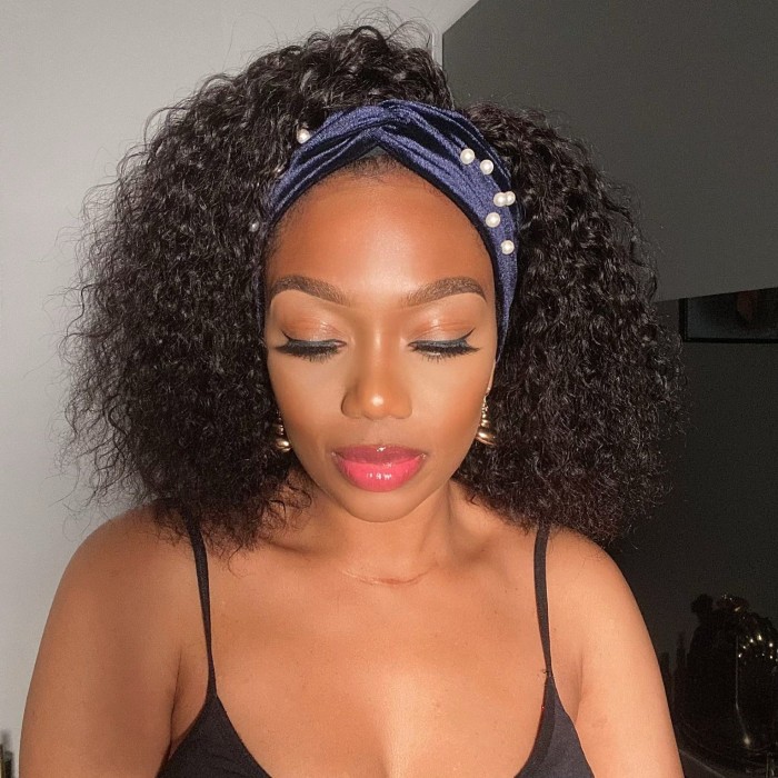 Summer Style Glueless Deep Wave Bob Headband Wig 100% Human Hair (Get Free Trendy Headbands) Summer Style Glueless Deep Wave Bob Headband Wig 100% Human Hair (Get Free Trendy Headbands)