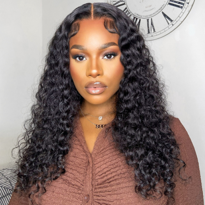 Leisure Style Water Wave 4x4 Closure Lace Glueless Mid Part Long Wig 100% Human Hair Leisure Style Water Wave 4x4 Closure Lace Glueless Mid Part Long Wig 100% Human Hair