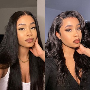 Pre-plucked 180% Density 13x4 Frontal Lace Long Wig 100% Human Hair