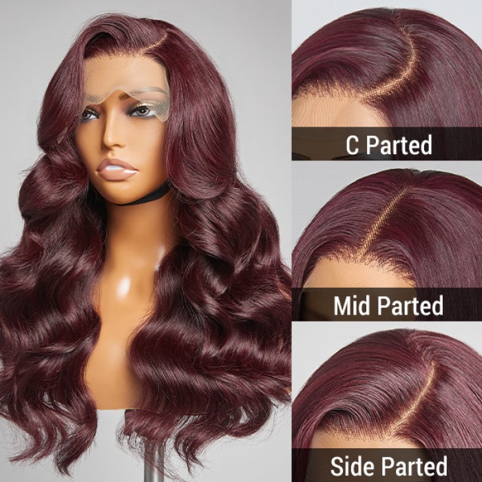 Chic Dark Burgundy 99J Body Wave 5x5 Closure Lace Glueless Wig 100% Human Hair Chic Dark Burgundy 99J Body Wave 5x5 Closure Lace Glueless Wig 100% Human Hair