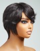Clean & Neat Mature Boss Style Glueless Short Wig with Bangs 100% Human Hair Clean & Neat Mature Boss Style Glueless Short Wig with Bangs 100% Human Hair