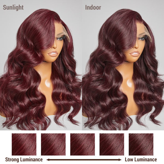 Chic Dark Burgundy 99J Body Wave 5x5 Closure Lace Glueless Wig 100% Human Hair Chic Dark Burgundy 99J Body Wave 5x5 Closure Lace Glueless Wig 100% Human Hair