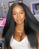 Glueless High Density Kinky Straight 4x4 Closure Lace Long Wig 100% Human Hair Glueless High Density Kinky Straight 4x4 Closure Lace Long Wig 100% Human Hair