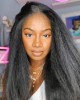 Glueless High Density Kinky Straight 4x4 Closure Lace Long Wig 100% Human Hair Glueless High Density Kinky Straight 4x4 Closure Lace Long Wig 100% Human Hair