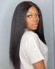 Glueless High Density Kinky Straight 4x4 Closure Lace Long Wig 100% Human Hair Glueless High Density Kinky Straight 4x4 Closure Lace Long Wig 100% Human Hair