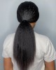 Glueless High Density Kinky Straight 4x4 Closure Lace Long Wig 100% Human Hair Glueless High Density Kinky Straight 4x4 Closure Lace Long Wig 100% Human Hair
