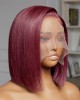 Reddish Purple Side Part Minimalist Lace Bob Wig 100% Human Hair Reddish Purple Side Part Minimalist Lace Bob Wig 100% Human Hair