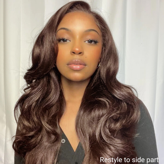 Chestnut Brown Loose Wave 5x5 Closure Lace Glueless Long Mid Part Long Wig 100% Human Hair Chestnut Brown Loose Wave 5x5 Closure Lace Glueless Long Mid Part Long Wig 100% Human Hair