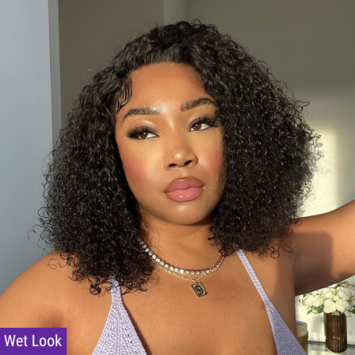 Kinky Curly 5x5 Closure HD Lace Glueless Mid Part Short Wig 100% Human Hair Kinky Curly 5x5 Closure HD Lace Glueless Mid Part Short Wig 100% Human Hair