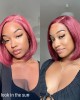 Reddish Purple Side Part Minimalist Lace Bob Wig 100% Human Hair Reddish Purple Side Part Minimalist Lace Bob Wig 100% Human Hair