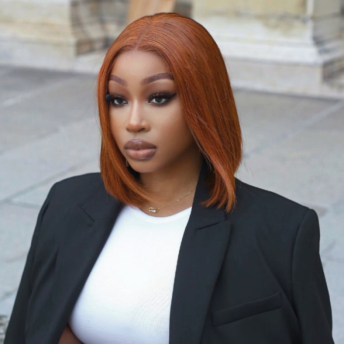 Beginner Friendly Sugar Maple 4x4 Closure Lace Glueless Mid Part Bob Wig 100% Human Hair Beginner Friendly Sugar Maple 4x4 Closure Lace Glueless Mid Part Bob Wig 100% Human Hair