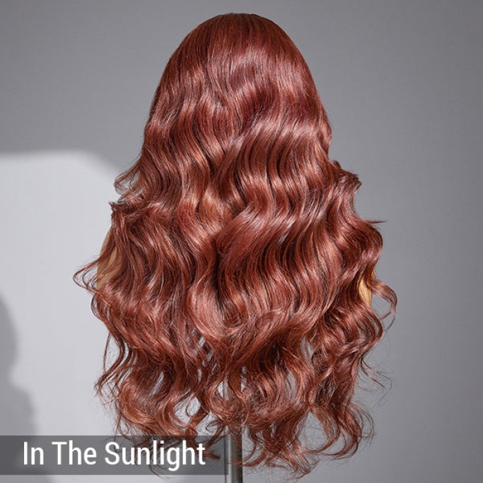 Limited Design Reddish Brown Loose Body Wave 13x4 Frontal Lace C Part Long Wig 100% Human Hair Limited Design Reddish Brown Loose Body Wave 13x4 Frontal Lace C Part Long Wig 100% Human Hair