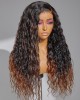 Limited Design Sweety Brown Tails Highlight Water Wave 13x4 Frontal HD Lace C Part Long Wig 100% Human Hair Limited Design Sweety Brown Tails Highlight Water Wave 13x4 Frontal HD Lace C Part Long Wig 100% Human Hair