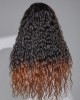 Limited Design Sweety Brown Tails Highlight Water Wave 13x4 Frontal HD Lace C Part Long Wig 100% Human Hair Limited Design Sweety Brown Tails Highlight Water Wave 13x4 Frontal HD Lace C Part Long Wig 100% Human Hair