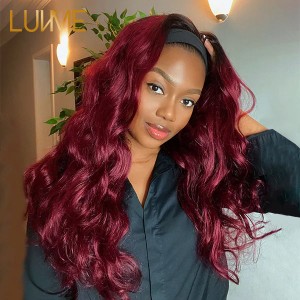 Throw On & Go Sugar Plum Loose Wave No Lace Glueless Long Headband Wig 100% Human Hair (Get Free Trendy Headbands)