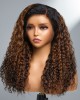 4C Edges Kinky Edges Ombre Brown Deep Wave 13x4 Frontal HD Lace Side Part Long Wig 100% Human Hair 4C Edges Kinky Edges Ombre Brown Deep Wave 13x4 Frontal HD Lace Side Part Long Wig 100% Human Hair