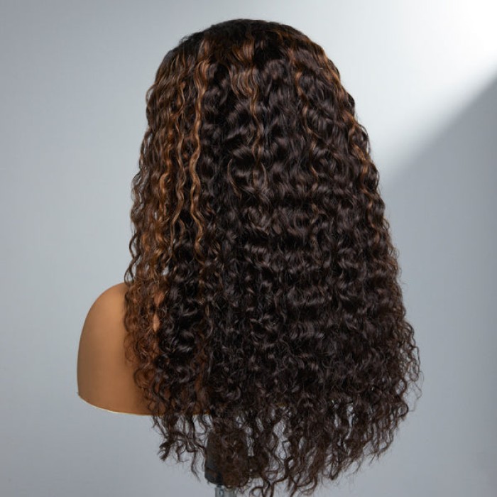 4C Edges Kinky Edges Ombre Brown Deep Wave 13x4 Frontal HD Lace Side Part Long Wig 100% Human Hair 4C Edges Kinky Edges Ombre Brown Deep Wave 13x4 Frontal HD Lace Side Part Long Wig 100% Human Hair