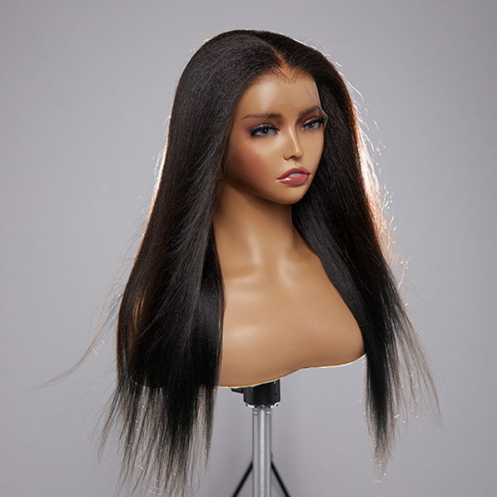 Natural Hairline Yaki Straight 13x4 Frontal Undetectable HD Lace Long Wig 100% Human Hair Natural Hairline Yaki Straight 13x4 Frontal Undetectable HD Lace Long Wig 100% Human Hair
