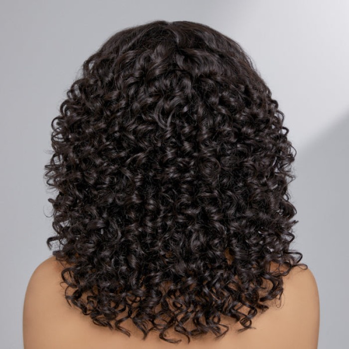 Casual Bouncy Curly 4x4 Closure Lace Glueless Mid Part Short Wig 100% Human Hair Casual Bouncy Curly 4x4 Closure Lace Glueless Mid Part Short Wig 100% Human Hair