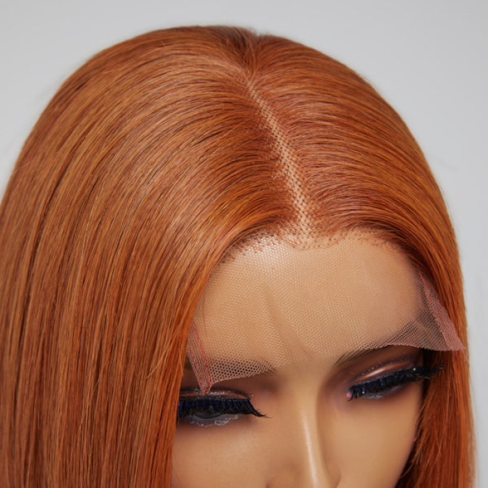Beginner Friendly Sugar Maple 4x4 Closure Lace Glueless Mid Part Bob Wig 100% Human Hair Beginner Friendly Sugar Maple 4x4 Closure Lace Glueless Mid Part Bob Wig 100% Human Hair