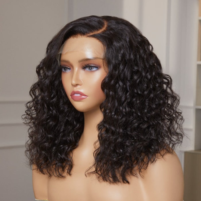 Elegant Shoulder Length Water Wave Minimalist HD Lace Glueless Wig 100% Human Hair Elegant Shoulder Length Water Wave Minimalist HD Lace Glueless Wig 100% Human Hair