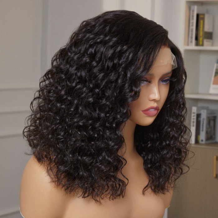 Elegant Shoulder Length Water Wave Minimalist HD Lace Glueless Wig 100% Human Hair Elegant Shoulder Length Water Wave Minimalist HD Lace Glueless Wig 100% Human Hair