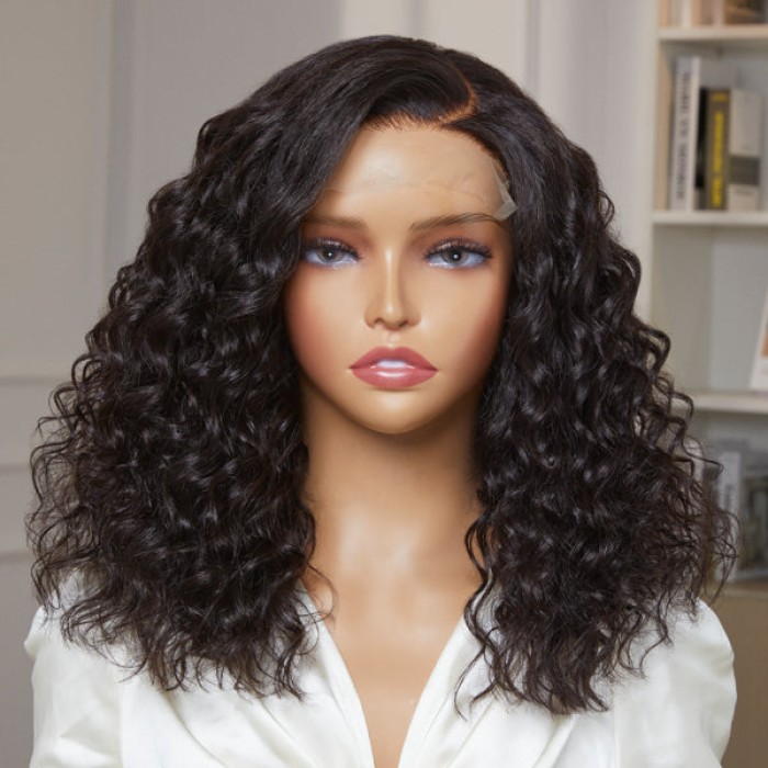 Elegant Shoulder Length Water Wave Minimalist HD Lace Glueless Wig 100% Human Hair Elegant Shoulder Length Water Wave Minimalist HD Lace Glueless Wig 100% Human Hair