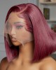 Reddish Purple Side Part Minimalist Lace Bob Wig 100% Human Hair Reddish Purple Side Part Minimalist Lace Bob Wig 100% Human Hair