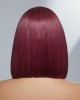 Burgundy New Trend Side-swept Bangs Bob Wig With 100% Human Hair Burgundy New Trend Side-swept Bangs Bob Wig With 100% Human Hair