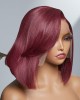 Burgundy New Trend Side-swept Bangs Bob Wig With 100% Human Hair Burgundy New Trend Side-swept Bangs Bob Wig With 100% Human Hair
