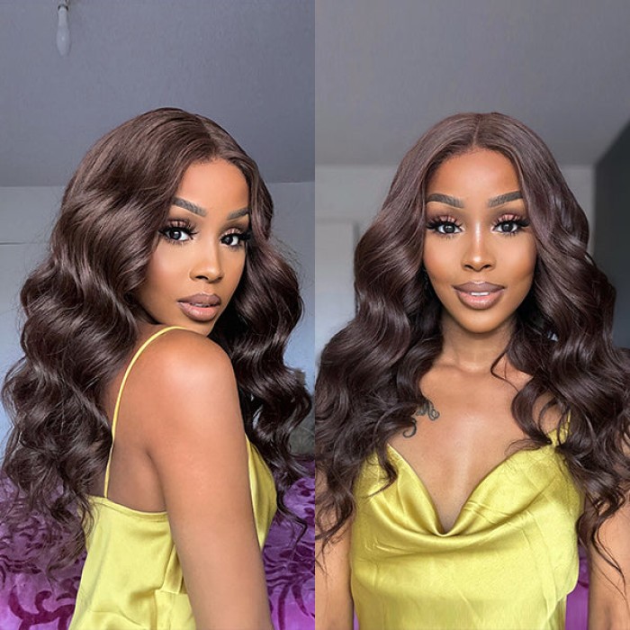 Chestnut Brown Loose Wave 5x5 Closure Lace Glueless Long Mid Part Long Wig 100% Human Hair Chestnut Brown Loose Wave 5x5 Closure Lace Glueless Long Mid Part Long Wig 100% Human Hair