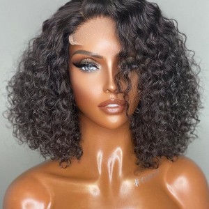 Glueless Short Deep Wave Bob 4x4 Closure Lace Wig 100% Human Hair Glueless Short Deep Wave Bob 4x4 Closure Lace Wig 100% Human Hair