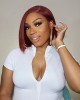 Reddish Purple Side Part Minimalist Lace Bob Wig 100% Human Hair Reddish Purple Side Part Minimalist Lace Bob Wig 100% Human Hair