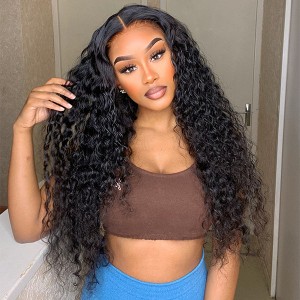 Stylish Water Wave 13x4 Frontal HD Lace Free Part Long Wig 100% Human Hair Stylish Water Wave 13x4 Frontal HD Lace Free Part Long Wig 100% Human Hair