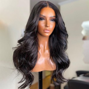 Natural Black Body Wave 4x4 Closure Lace Glueless Long Wig 100% Human Hair Natural Black Body Wave 4x4 Closure Lace Glueless Long Wig 100% Human Hair