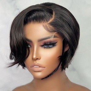 Mature Boss Style Affordable 5x5 Closure Lace Short Pixie Cut Wig 100% Human Hair Mature Boss Style Affordable 5x5 Closure Lace Short Pixie Cut Wig 100% Human Hair