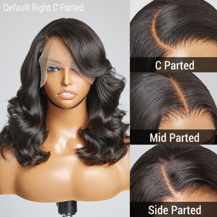 Limited Design Layered Body Wave With Bangs 5x5 Closure Lace Glueless C Part Long Wig 100% Human Hair Limited Design Layered Body Wave With Bangs 5x5 Closure Lace Glueless C Part Long Wig 100% Human Hair