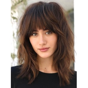 Cte Long Human Hair Wigs With Bangs