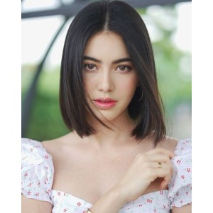 Center Part Lace Front Human Hair Wigs 14" Length