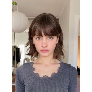 Chin Length Bob Style Medium Brown Human Hair Wigs Chin Length Bob Style Medium Brown Human Hair Wigs