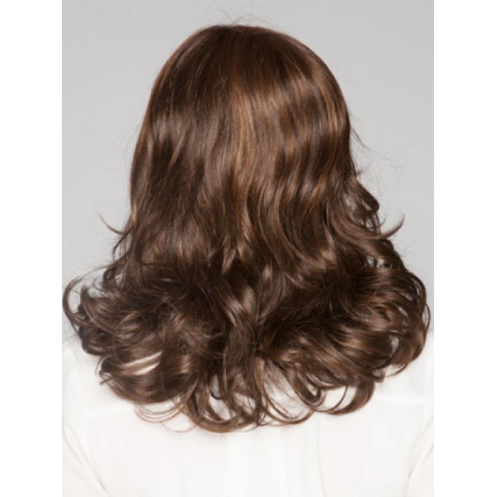 Loosely Wavy Lightest Brown Human Hair Wigs With Bangs Loosely Wavy Lightest Brown Human Hair Wigs With Bangs