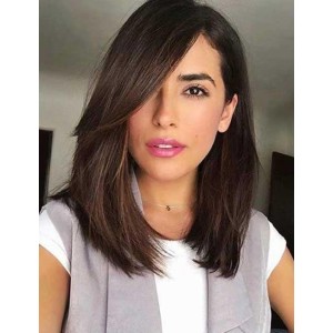 16" Side Part Human Hair Straight Wigs 16" Side Part Human Hair Straight Wigs