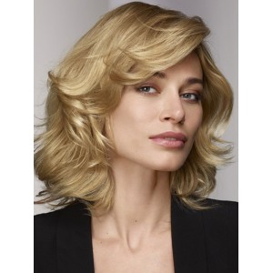 Shoulder Length Loose Wavy Human Hair Bob Wigs